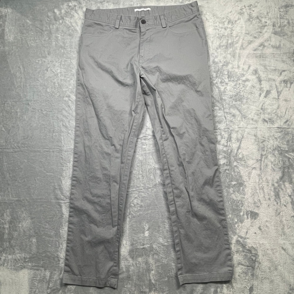 Calvin Klein Pants Mens 33x32 Gray Slim Fit Stretch‎ Cotton Chino 5-Pocket